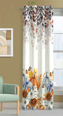 EXOTICE 120 cm (4 ft) Window Polyester Room Darkening Curtain Single Curtain(Orange, 3D Printed)