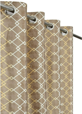 Urban Arts 213 cm (7 ft) Door Polyester Room Darkening Curtain Single Curtain(Brown, Abstract)