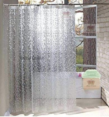 kinderjoy 213 cm (7 ft) PVC Transparent Window Curtain Single Curtain(3D Printed, Transparent 3D)