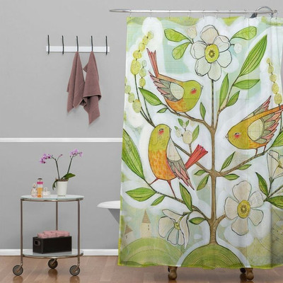Vmv Décor 274 cm (9 ft) Long Door Polyester Room Darkening Curtain (Pack Of 2)(Green, Floral)