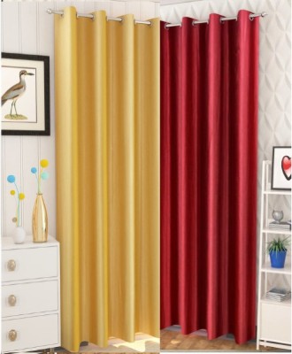 parde waale 212 cm (7 ft) Polyester Room Darkening Door Curtain (Pack Of 2)(Plain, Mehroon5)