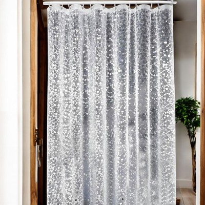 Furnish Flow 274 cm (9 ft) Polyester Semi Transparent Long Door Curtain Single Curtain(Plain, White)