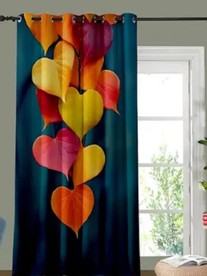 Ever Shine 274 cm (9 ft) Long Door Polyester Room Darkening Curtain Single Curtain(Multicolor, Floral)