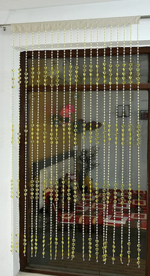 ARVI Deco 214 cm (7 ft) Door Blends Transparent Curtain Single Curtain(Yellow, Geometric)