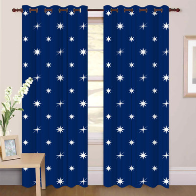 IDV 154 cm (5 ft) Window Polyester Room Darkening Curtain Single Curtain(White, Floral)