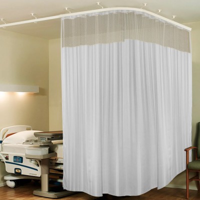 Lushomes 500 cm (16 ft) Polyester Semi Transparent Long Door Curtain Single Curtain(Striped, White)