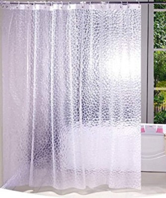 STYLZI 152.4 cm (5 ft) PVC Semi Transparent Window Curtain Single Curtain(Self Design, White)