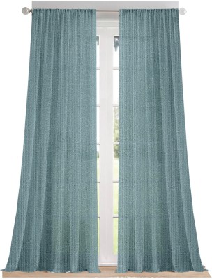 Cortina 270 cm (9 ft) Polyester Semi Transparent Long Door Curtain (Pack Of 2)(Solid, Grey)