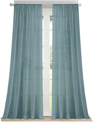 Cortina 270 cm (9 ft) Polyester Semi Transparent Long Door Curtain (Pack Of 2)(Solid, Grey)