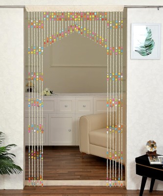 NAVSANG 213 cm (7 ft) PVC Semi Transparent Door Curtain Single Curtain(Striped, Multicolor)