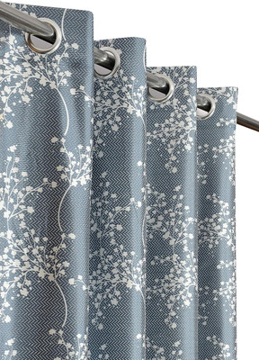 Flipkart SmartBuy 152 cm (5 ft) Polyester Semi Transparent Window Curtain Single Curtain(Printed, Grey)