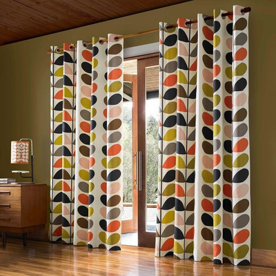 7 Star 274 cm (9 ft) Long Door Polyester Room Darkening Curtain Single Curtain(Brown, Printed)