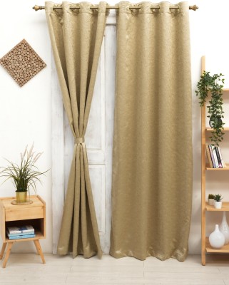 Ariana 218 cm (7 ft) Polyester Semi Transparent Door Curtain Single Curtain(Floral, Beige)