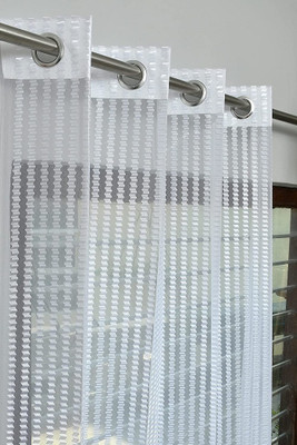 MSD Decor Hub 274 cm (9 ft) Long Door Polyester Transparent Curtain (Pack Of 2)(White, Self Design)