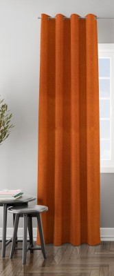 HOMEMONDE 243 cm (8 ft) Velvet Room Darkening Shower Curtain Single Curtain(Solid, Orange)
