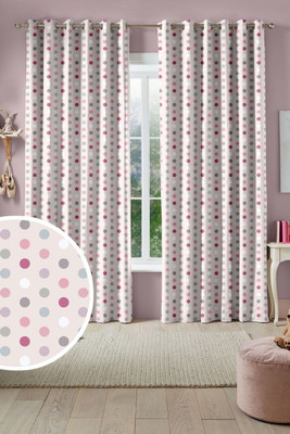 S22 274 cm (9 ft) Long Door Polyester Room Darkening Curtain Single Curtain(Pink, Printed)
