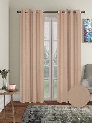 Cortina 270 cm (9 ft) Polyester Blackout Long Door Curtain (Pack Of 2)(Solid, Brown)