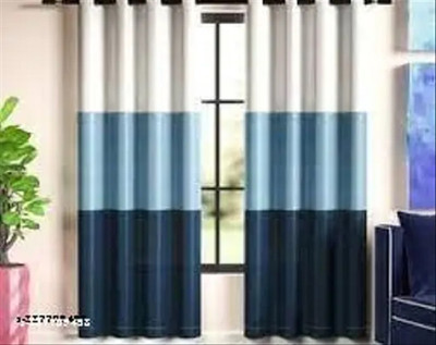 RD 154 cm (5 ft) Window Polyester Room Darkening Curtain Single Curtain(Blue, Floral)