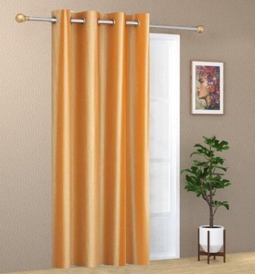 ARVI Deco 213 cm (7 ft) Polyester Room Darkening Door Curtain Single Curtain(Solid, GOLDEN)