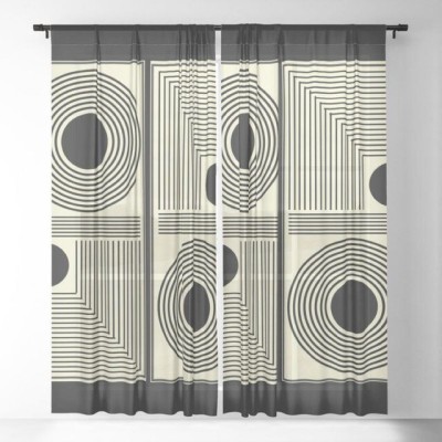 p23 154 cm (5 ft) Polyester Room Darkening Window Curtain (Pack Of 2)(Geometric, Grey)