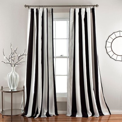 RD 154 cm (5 ft) Polyester Room Darkening Window Curtain (Pack Of 2)(Geometric, White)