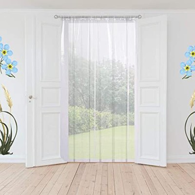 DOZIAZ 213 cm (7 ft) PVC Transparent Door Curtain Single Curtain(Solid, TRANSPARENT)