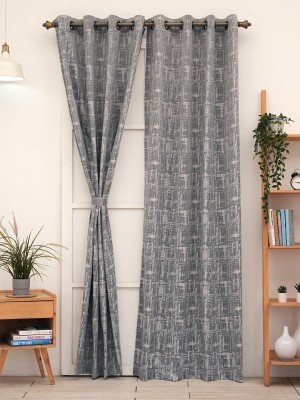 Ariana 215 cm (7 ft) Polyester Semi Transparent Window Curtain Single Curtain(Abstract, Grey)