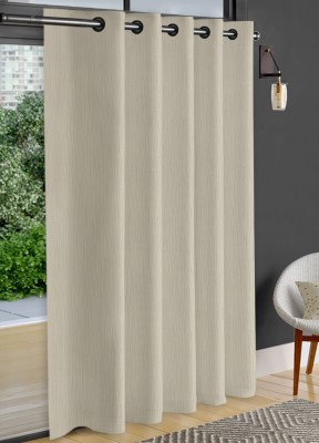 OASIS 260 cm (9 ft) Cotton Semi Transparent Long Door Curtain Single Curtain(Solid, Beige)