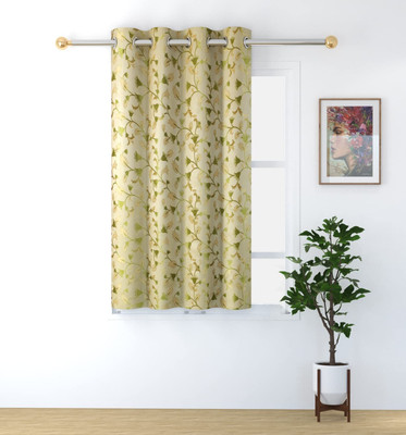 Freshfromloom 152 cm (5 ft) Polyester Room Darkening Window Curtain Single Curtain(Abstract, Green)
