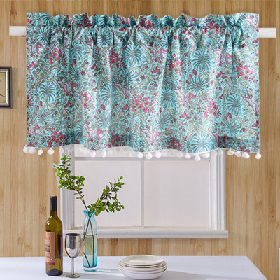 Ravaiyaa - Attitude Is Everything 45 cm (1 ft) Window Cotton Room Darkening Curtain Single Curtain(Turquoise Floral, Floral)