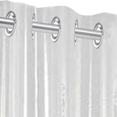 Gangji 360 cm (12 ft) PVC Transparent Long Door Curtain Single Curtain(Plain, Transparent, 4x12 Ft.)