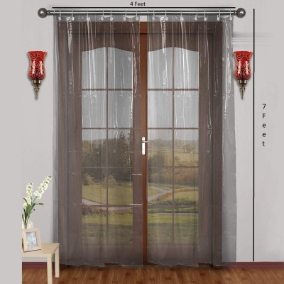 ARVI Deco 213.36 cm (7 ft) PVC Semi Transparent Door Curtain Single Curtain(Solid, transparent)