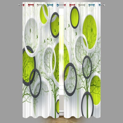 p23 274 cm (9 ft) Polyester Room Darkening Long Door Curtain (Pack Of 2)(Floral, White)