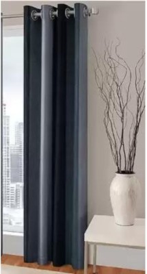 shopgallery 274 cm (9 ft) Polyester Room Darkening Long Door Curtain Single Curtain(Solid, Grey)