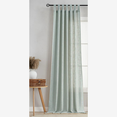 HOMEMONDE 152.4 cm (5 ft) Window Cotton Transparent Curtain Single Curtain(Silver Grey, Solid)