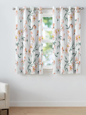 Ana 152 cm (5 ft) Window Cotton Room Darkening Curtain (Pack Of 2)(Multicolor, Floral)
