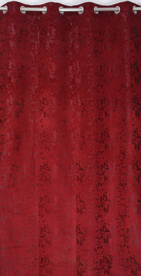 Flipkart SmartBuy 152 cm (5 ft) Window Velvet Room Darkening Curtain Single Curtain(Maroon, Self Design)