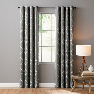 RD 214 cm (7 ft) Door Polyester Room Darkening Curtain Single Curtain(Grey, Floral)