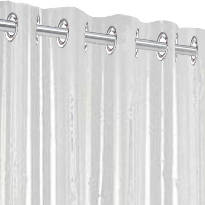 Fabfurn 213.36 cm (7 ft) Polyester Semi Transparent Window Curtain (Pack Of 2)(Solid, White)