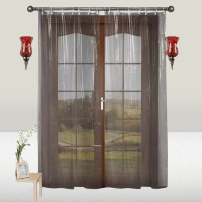 Pop Shade 183 cm (6 ft) Polyester Transparent Door Curtain (Pack Of 2)(Solid, Transparent)