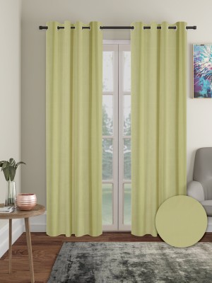 Cortina 270 cm (9 ft) Polyester Blackout Long Door Curtain (Pack Of 2)(Solid, Green)