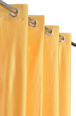 tiyos 275 cm (9 ft) Polyester Semi Transparent Long Door Curtain (Pack Of 2)(Solid, Yellow)