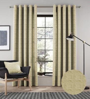 Casableu 213.36 cm (7 ft) Polyester Blackout Door Curtain (Pack Of 2)(Solid, Green)
