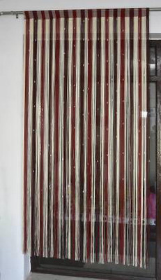Shri Krishna 213 cm (7 ft) Polyester Semi Transparent Door Curtain Single Curtain(Self Design, Multicolor)