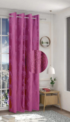 DTODEXPRESS 213.3 cm (7 ft) Door Polyester Room Darkening Curtain Single Curtain(Rani, Floral)