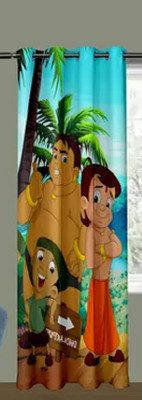 RISKY FAB 214 cm (7 ft) Door Polyester Room Darkening Curtain Single Curtain(Green, Cartoon)
