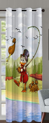RD 154 cm (5 ft) Window Polyester Room Darkening Curtain Single Curtain(Red, Cartoon)