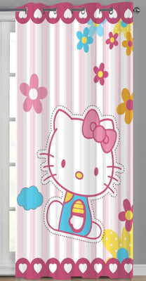 OHD 154 cm (5 ft) Window Polyester Room Darkening Curtain Single Curtain(Yellow, Cartoon)
