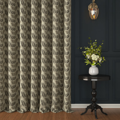 Story@home 215 cm (7 ft) Door Jacquard Room Darkening Curtain Single Curtain(Brown, Printed)