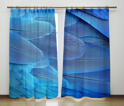 Vmv Décor 154 cm (5 ft) Polyester Room Darkening Door Curtain (Pack Of 2)(Printed, Blue)